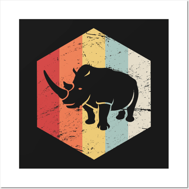 Retro 70s Rhino Wall Art by MeatMan